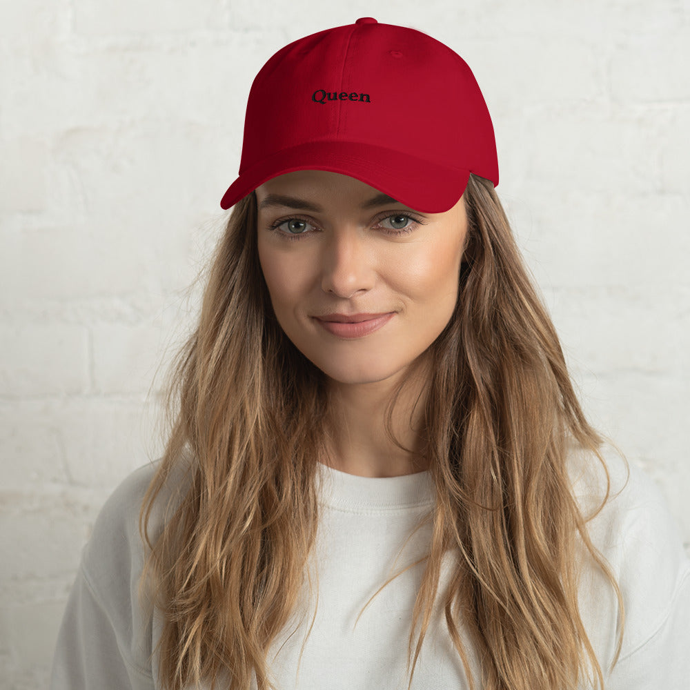 Queen Baseball Cap (black text)