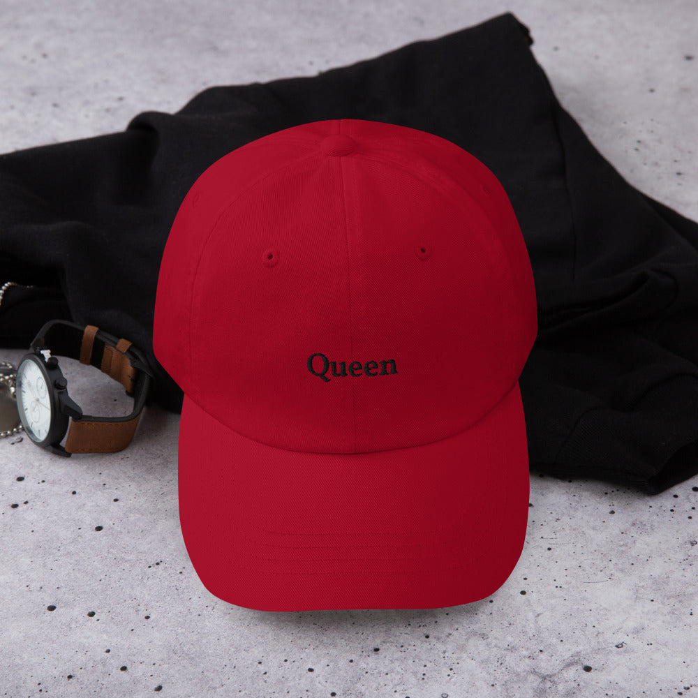 Queen Baseball Cap (black text)