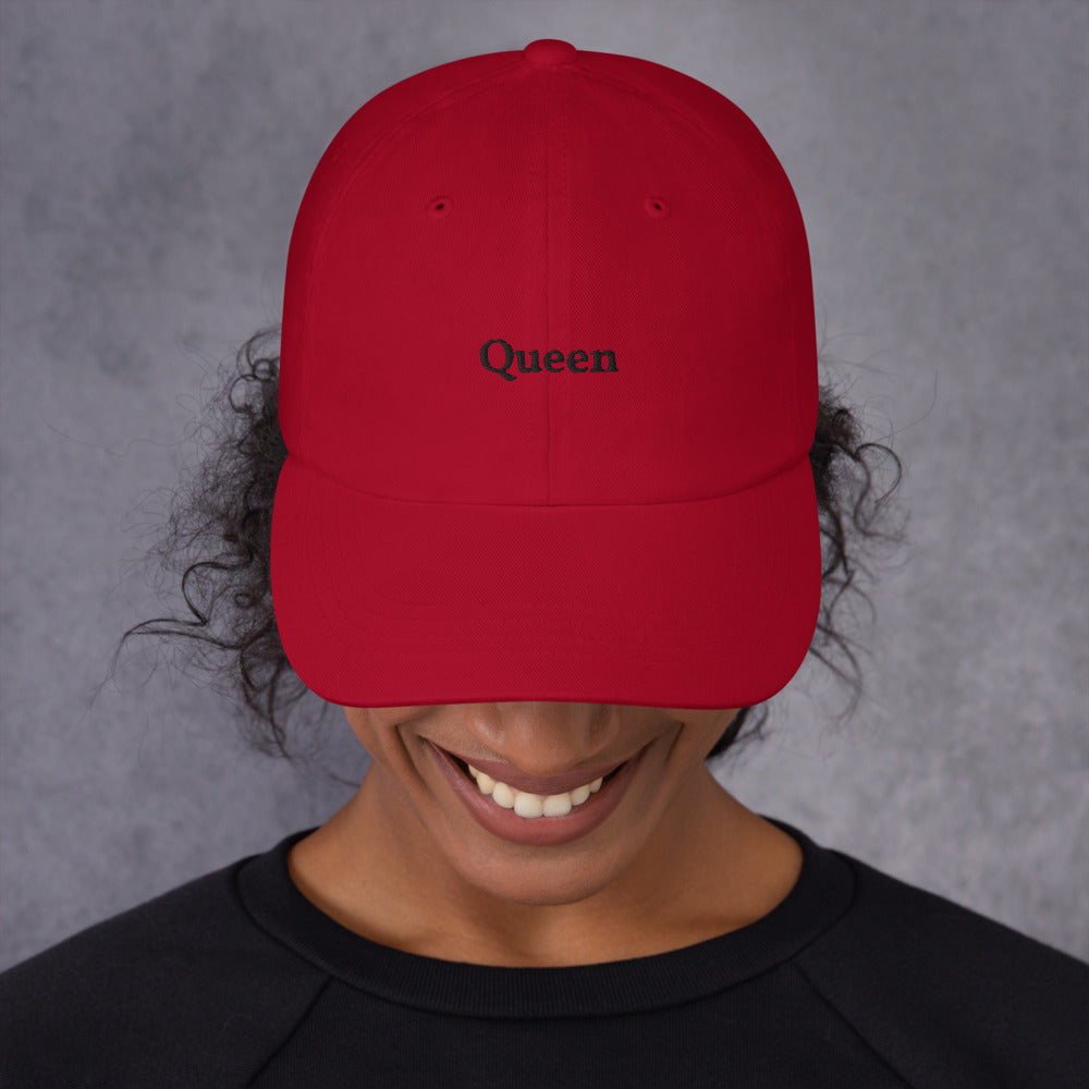 Queen Baseball Cap (black text)