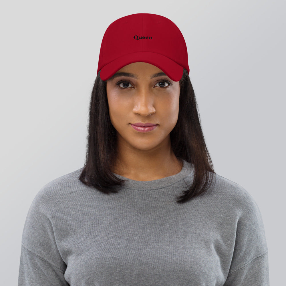 Queen Baseball Cap (black text)