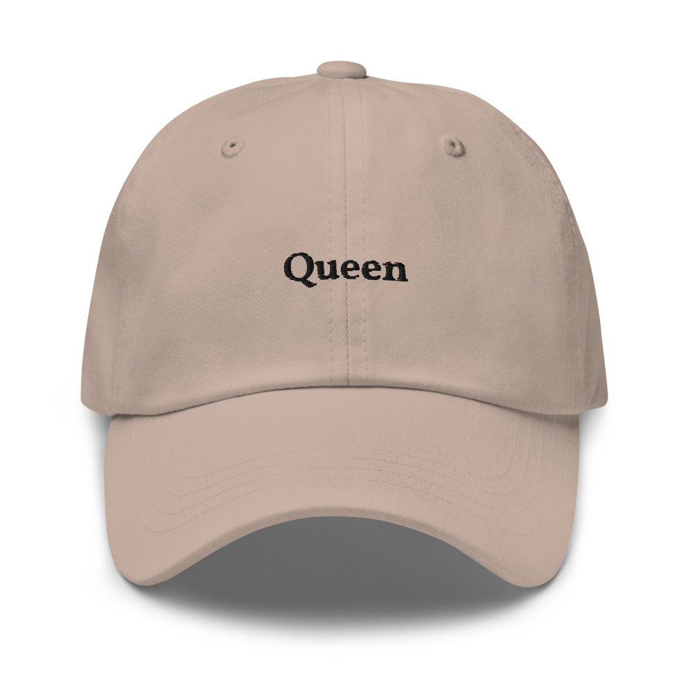 Queen Baseball Cap (black text)